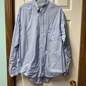 Phillips Dixon Athletic men’s long sleeve blue dress shirt medium used has Stain